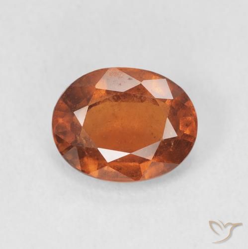 2.04ct طبيعي Medium Dark-Orange عقيق هيسونيت, بيضوي, VS-SI