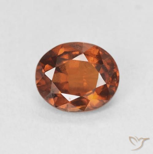 1.38ct طبيعي برتقالى محمر عقيق هيسونيت, بيضوي, VS-SI