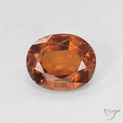 هيسونيت غارنيت Medium Dark-Orange طبيعي، بيضوي، 1.69 قيراط، VS-SI