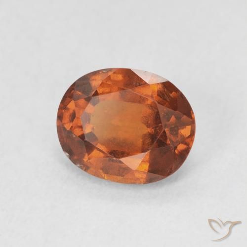هيسونيت غارنيت Medium Dark-Orange طبيعي، بيضوي، 1.69 قيراط، VS-SI