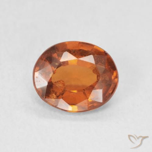 1.37ct طبيعي برتقالى غامق هيسونيت غارنيت, بيضوي, VS-SI