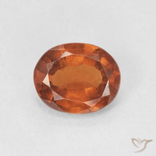 1.56ct طبيعي برتقالى غامق هيسونيت غارنيت, بيضوي, VS-SI