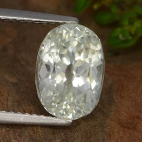 هيدينيت أخضر رمادى طبيعي، قصة بيضاوى، 4.44 قيراط، VVS-VS