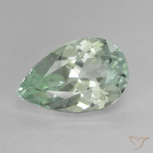 9.73ct طبيعي أخضر أصفر فاتح الهيدنيت, شكل الكمثرى, قليلا جدا
