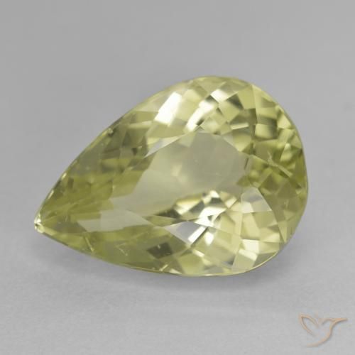 11.36ct طبيعي Medium Light-Yellow الهيدنيت, شكل الكمثرى, قليلا جدا