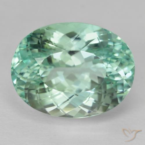 30.58ct طبيعي أخضر أزرق فاتح الهيدنيت, بيضوي, VVS-VS