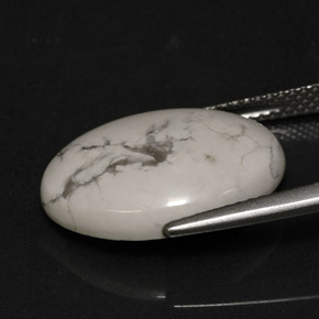 حجر الهاوليت أبيض رمادى طبيعي، قصة بيضاوى، 8.21 قيراط، غير شفاف