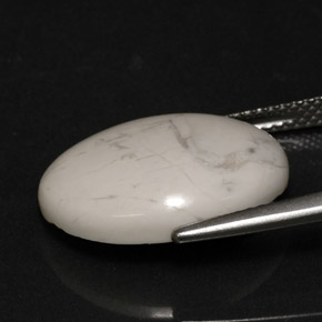 حجر الهاوليت أبيض رمادى طبيعي، قصة بيضاوى، 9.26 قيراط، غير شفاف
