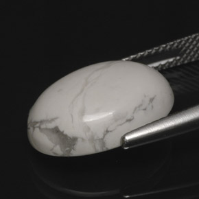 حجر الهاوليت أبيض رمادى طبيعي، قصة بيضاوى، 8.10 قيراط، غير شفاف