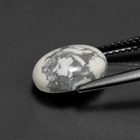 هاوليت أبيض رمادى طبيعي، قصة بيضاوى، 2.66 قيراط، غير شفاف