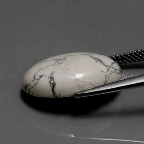 هاوليت أبيض رمادى طبيعي، قصة بيضاوى، 9.98 قيراط، غير شفاف