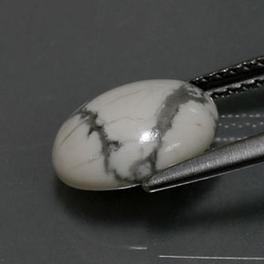 هاوليت أبيض رمادى طبيعي، قصة بيضاوى، 2.48 قيراط، غير شفاف