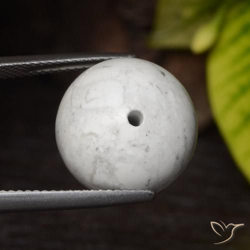 22.74ct طبيعي أبيض رمادى حجر الخرز, جسم كروى / الكرة, غير شفاف