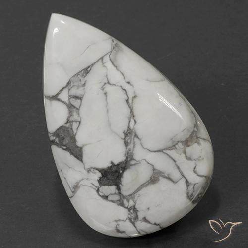 67.87ct طبيعي أبيض رمادى حجر الهاوليت, شكل الكمثرى, غير شفاف