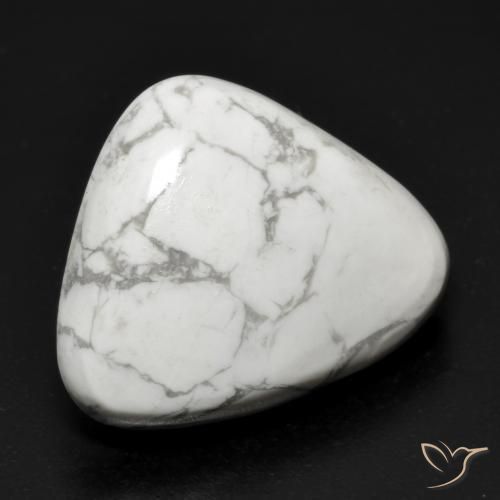 15.63ct طبيعي أبيض رمادى حجر الخرز, مثلثى, غير شفاف