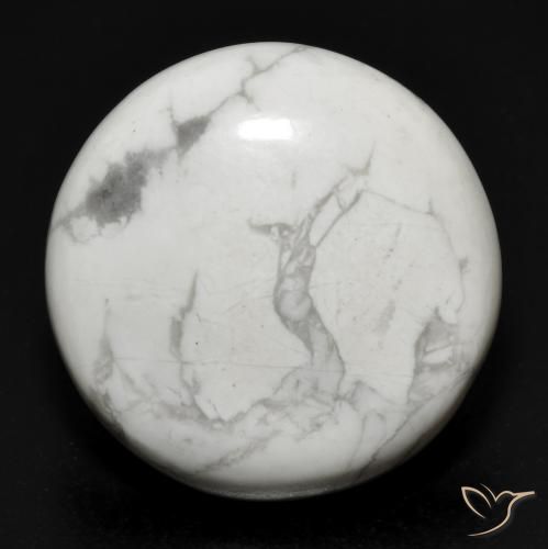 23.11ct طبيعي أبيض رمادى حجر الخرز, دائري, غير شفاف