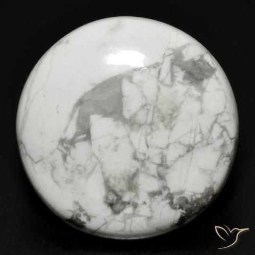 27.40ct طبيعي أبيض رمادى حجر الهاوليت, دائري, غير شفاف