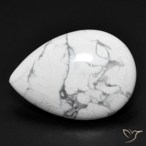 14.38ct طبيعي أبيض رمادى حجر الخرز, شكل الكمثرى, غير شفاف