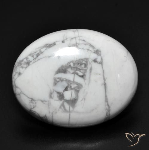 16.71ct طبيعي أبيض رمادى حجر الهاوليت, بيضوي, غير شفاف