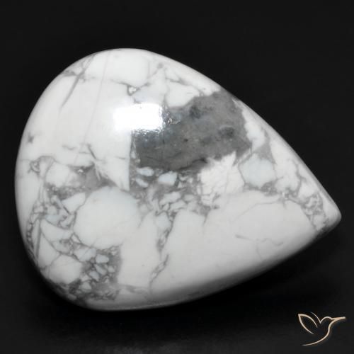 20.01ct طبيعي أبيض رمادى حجر الهاوليت, شكل الكمثرى, غير شفاف