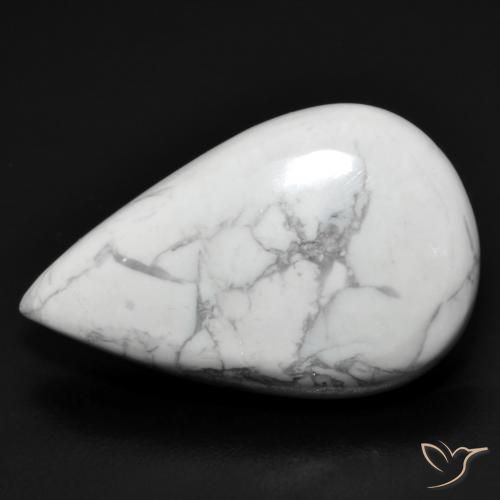 19.07ct طبيعي أبيض رمادى حجر الخرز, شكل الكمثرى, غير شفاف