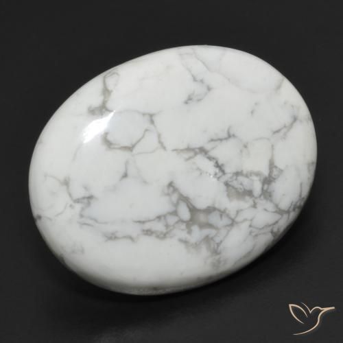 17.33ct طبيعي أبيض رمادى حجر الهاوليت, بيضوي, غير شفاف