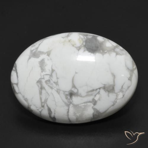 15.18ct طبيعي أبيض رمادى حجر الهاوليت, بيضوي, غير شفاف