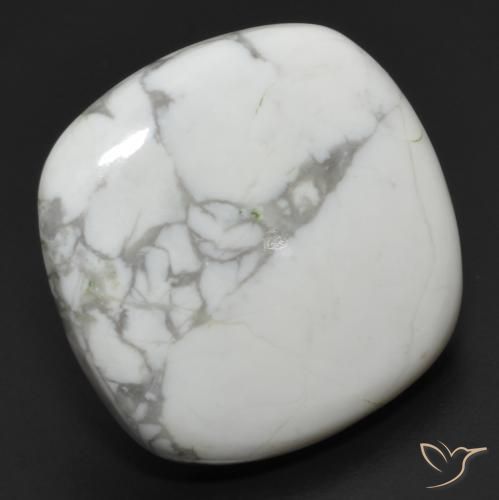 24.04ct طبيعي أبيض رمادى حجر الخرز, وسادة, غير شفاف