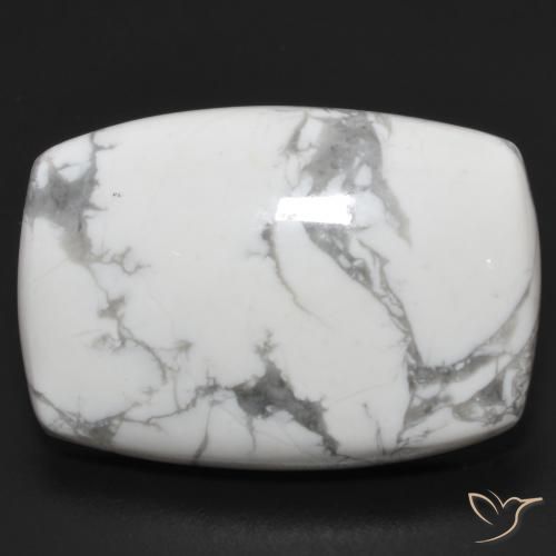 24.16ct طبيعي أبيض رمادى حجر الخرز, وسادة, غير شفاف