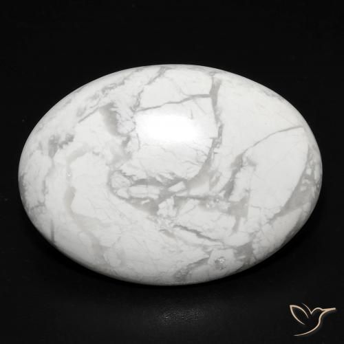 17.14ct طبيعي أبيض رمادى حجر الهاوليت, بيضوي, غير شفاف