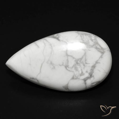 12.48ct طبيعي أبيض رمادى حجر الهاوليت, شكل الكمثرى, غير شفاف