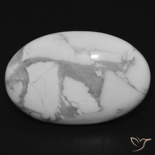 16.11ct طبيعي أبيض رمادى حجر الهاوليت, بيضوي, غير شفاف