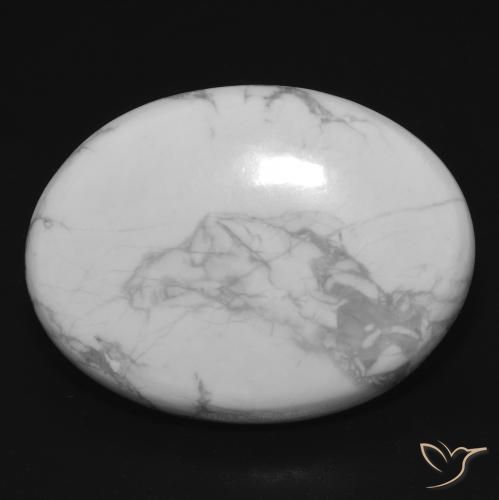 23.66ct طبيعي أبيض رمادى حجر الهاوليت, بيضوي, غير شفاف