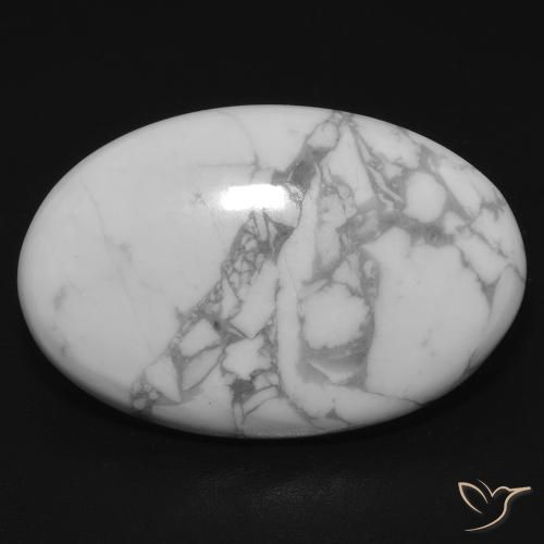14.74ct طبيعي أبيض رمادى حجر الهاوليت, بيضوي, غير شفاف