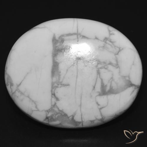 21.74ct طبيعي أبيض رمادى حجر الخرز, بيضوي, غير شفاف
