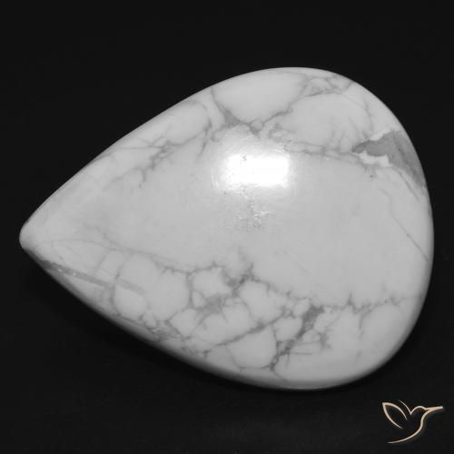 25.33ct طبيعي أبيض رمادى حجر الهاوليت, شكل الكمثرى, غير شفاف