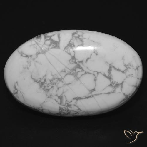 27.16ct طبيعي أبيض رمادى حجر الهاوليت, بيضوي, غير شفاف