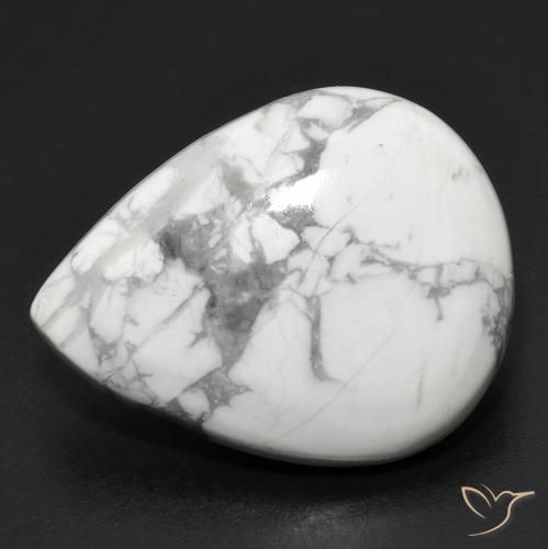 17.67ct طبيعي أبيض رمادى حجر الخرز, شكل الكمثرى, غير شفاف