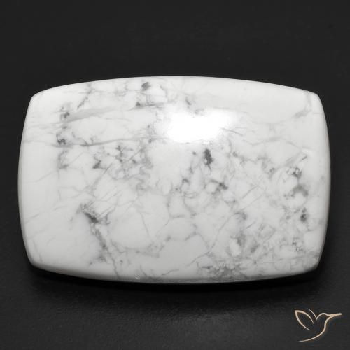 29.75ct طبيعي أبيض رمادى حجر الخرز, وسادة, غير شفاف