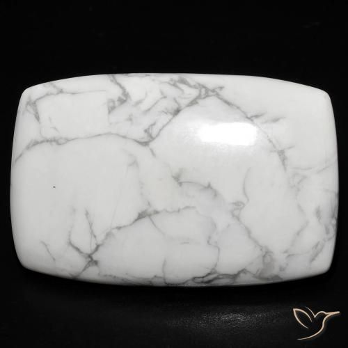 27.68ct طبيعي أبيض رمادى حجر الخرز, وسادة, غير شفاف