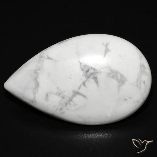 18.97ct طبيعي أبيض رمادى حجر الخرز, شكل الكمثرى, غير شفاف