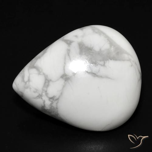 18.33ct طبيعي أبيض رمادى حجر الخرز, شكل الكمثرى, غير شفاف