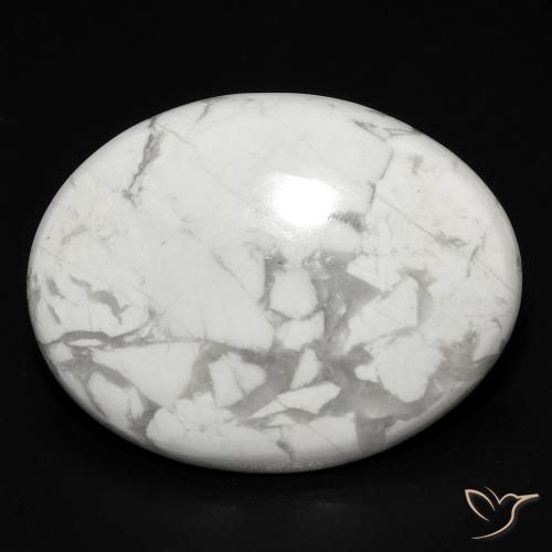 17.91ct طبيعي أبيض رمادى حجر الهاوليت, بيضوي, غير شفاف