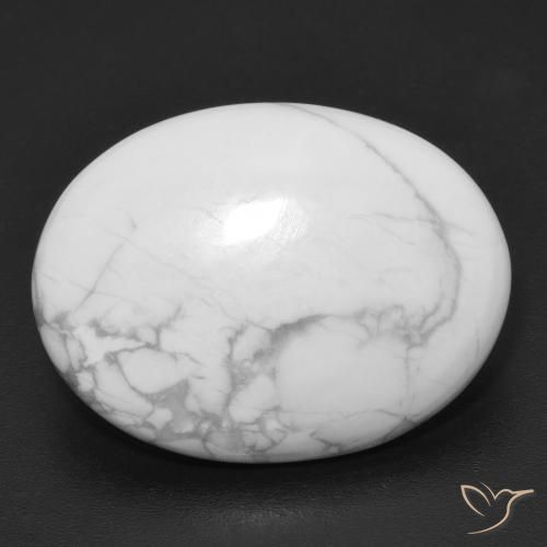 16.38ct طبيعي أبيض رمادى حجر الهاوليت, بيضوي, غير شفاف