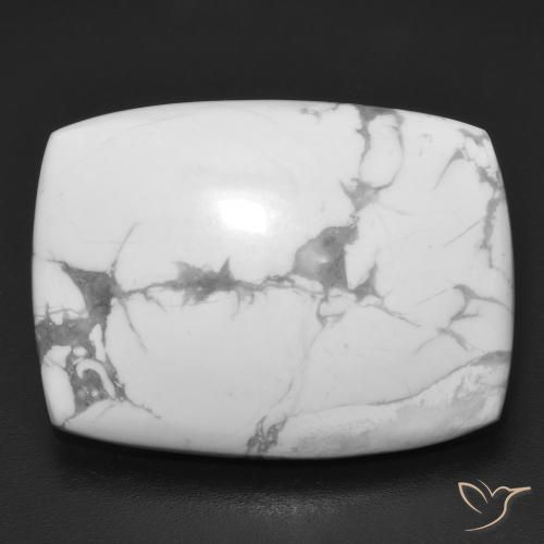 24.74ct طبيعي أبيض رمادى حجر الخرز, وسادة, غير شفاف