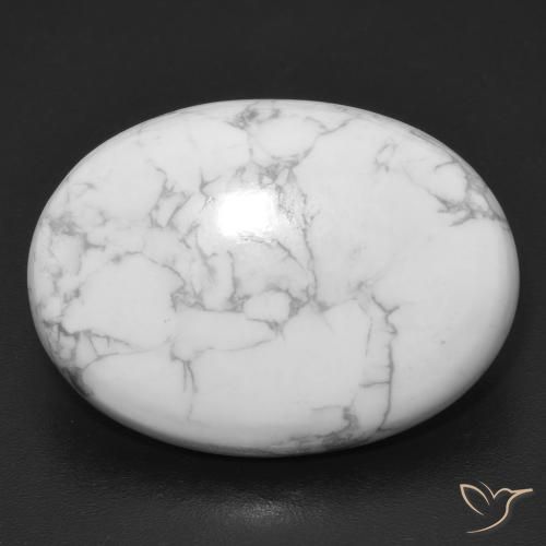 19.37ct طبيعي أبيض رمادى حجر الخرز, بيضوي, غير شفاف