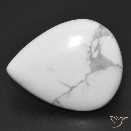 16.12ct طبيعي أبيض رمادى حجر الخرز, شكل الكمثرى, غير شفاف