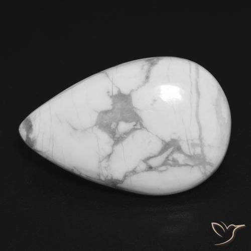18.20ct طبيعي أبيض رمادى حجر الخرز, شكل الكمثرى, غير شفاف
