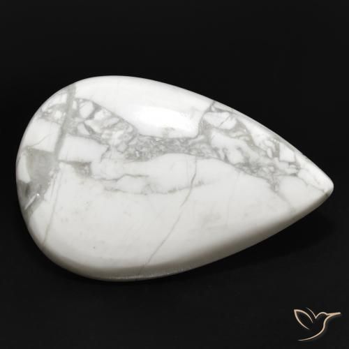 23.41ct طبيعي أبيض رمادى حجر الخرز, شكل الكمثرى, غير شفاف