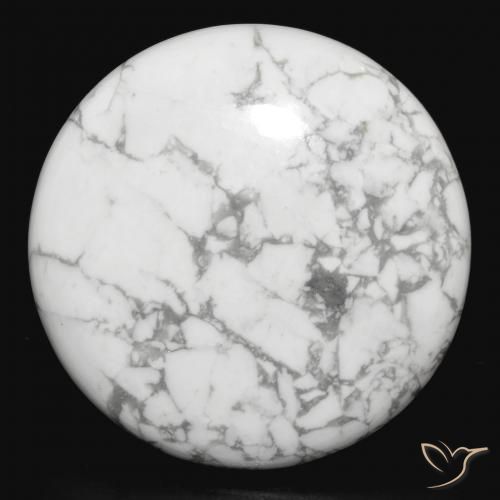 33.12ct طبيعي أبيض رمادى حجر الخرز, دائري, غير شفاف